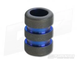 Ti Survival Titanium Lanyard Bead Grooved Stonewashed Blue Groove