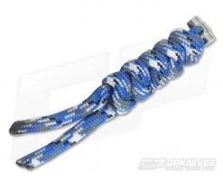 Chris Reeve Small Sebenza 21 Multicolored Knotted Lanyard Bucky Blue/Silver