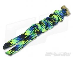 Chris Reeve Small Sebenza 21 Multicolored Knotted Lanyard Aquatic/Gold