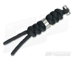 Chris Reeve Small Sebenza 21 Black Knotted Lanyard Silver Bead