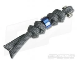 Chris Reeve Small Inkosi Charcoal Lanyard with Blue Bead