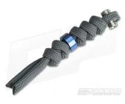 Chris Reeve Large Inkosi Charcoal Lanyard with Blue Bead