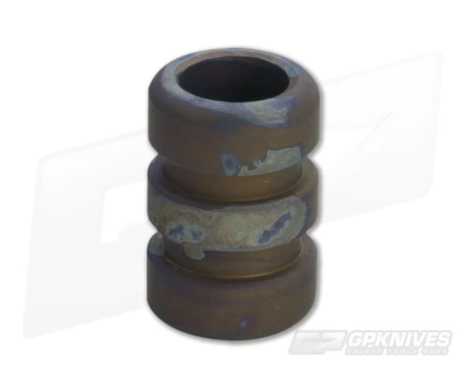 Ti Survival Titanium Lanyard Bead Grooved Sandblasted Blue Smoke Anodized 3 Ti Survival Titanium Lanyard Bead Grooved Sandblasted Blue Smoke Anodized