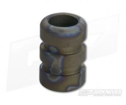 Ti Survival Titanium Lanyard Bead Grooved Sandblasted Random Flame Anodized