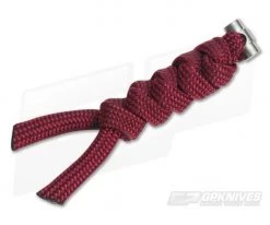 Chris Reeve Small Sebenza 21 Burgundy/Silver Knotted Lanyard