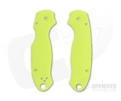 Putman Blade Scales Spyderco Para 3 Smooth Day Glow Yellow G10 Scales