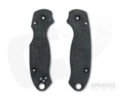 Putman Blade Scales Spyderco Para 3 Smooth Black Canvas Micarta Scales