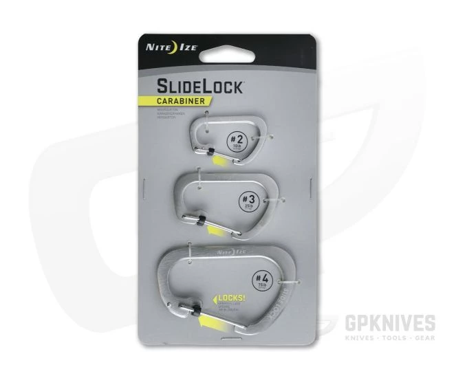 Nite Ize SlideLock Carabiner Stainless Steel Three Pack 3 Nite Ize SlideLock Carabiner Stainless Steel Three Pack