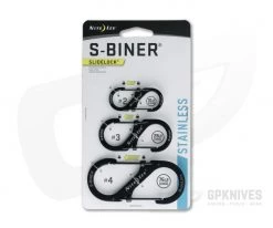 Nite Ize SlideLock S-Biner Stainless Steel Black Three Pack