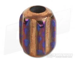 Ti Survival Titanium Copper Lanyard Bead Hex XL Polished Blue Smoke Anodized