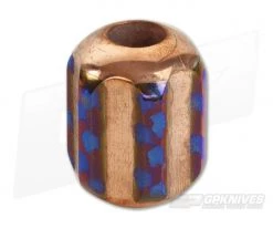 Ti Survival Titanium Copper Lanyard Bead Hex XXL Polished Blue Smoke Anodized