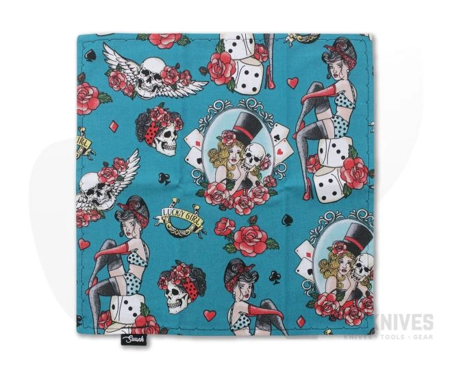 SwankHanks Lady Luck Blue Cotton Black Microfiber Hank 4 SwankHanks Lady Luck Blue Cotton Black Microfiber Hank - Image 2