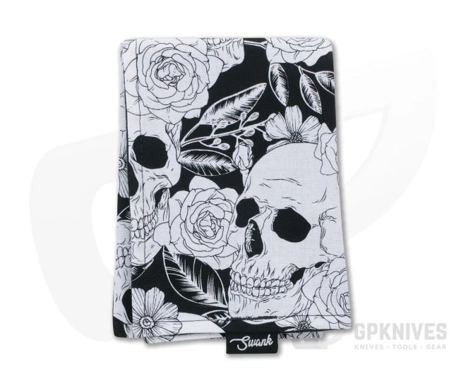 SwankHanks Black and White Skulls and Roses Cotton and Microsuede Hank 3 SwankHanks Black and White Skulls and Roses Cotton and Microsuede Hank