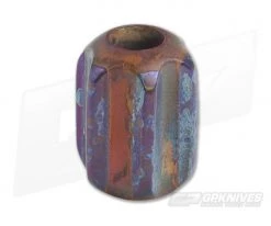 Ti Survival Titanium Copper Lanyard Bead Hex XL Patina Blue Smoke Anodized