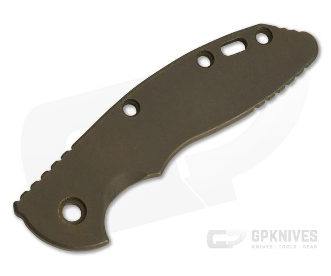 Hinderer Knives Battle Bronze Smooth Titanium XM-18 3.5" Handle Scale 3 Hinderer Knives Battle Bronze Smooth Titanium XM-18 3.5" Handle Scale