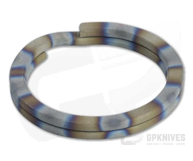 Ti Survival Titanium Split Ring 25mm Sandblasted Flamed Rings 3 Ti Survival Titanium Split Ring 25mm Sandblasted Flamed Rings