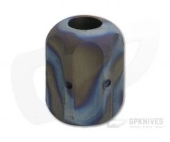 Ti Survival Hex XL Titanium Lanyard Bead Sandblasted Random Flame Anodized