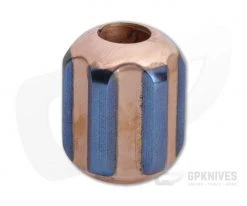 Ti Survival Titanium Copper Hex XXL Lanyard Bead Polished Blue Anodized