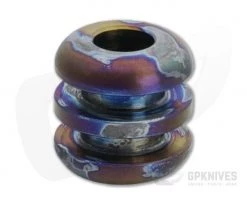 Ti Survival Three Ribbed Titanium Lanyard Bead Blue Smoke Anodized