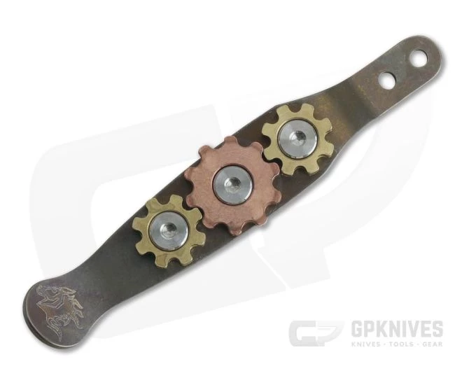 Hinderer Gear Clip Bronze Titanium Pocket Clip 0916 3 Hinderer Gear Clip Bronze Titanium Pocket Clip 0916