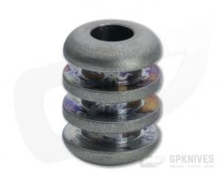 Ti Survival Four Ribbed Titanium Lanyard Bead Stonewashed Blue Smoke Grooves