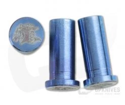 Hinderer Knives XM-24 4" Handle Nuts Stonewashed Blue Horse Head 3 Set 1013