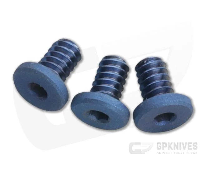 Hinderer Knives XM-18 3.5"/XM-24 Titanium Handle Screws Battle Blue | Set of 3 3 Hinderer Knives XM-18 3.5"/XM-24 Titanium Handle Screws Battle Blue | Set of 3