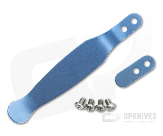 Hinderer Solid Pocket Clip and Filler Tab Set Titanium Stonewashed Blue 1299 3 Hinderer Solid Pocket Clip and Filler Tab Set Titanium Stonewashed Blue 1299