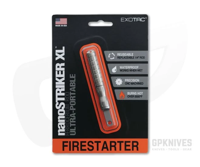 Exotac nanoSTRIKER XL Titanium Ferro Rod Fire Starter 3100-TI 3 Exotac nanoSTRIKER XL Titanium Ferro Rod Fire Starter 3100-TI