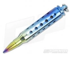 Steve Kelly .223 Bullet Dangler Titanium Key Chain Neon Rainbow 3590