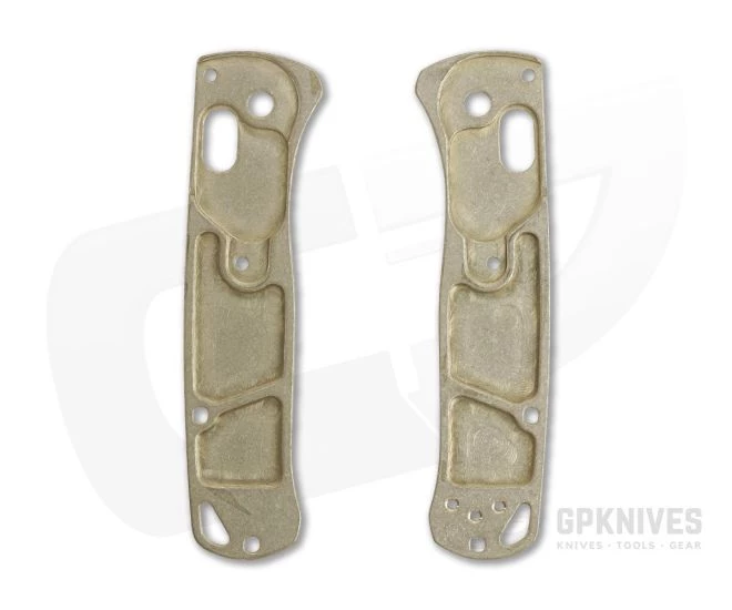 Flytanium Benchmade Mini Bugout Scales Antique Stonewashed Brass 4 Flytanium Benchmade Mini Bugout Scales Antique Stonewashed Brass - Image 2