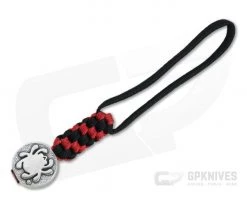 Spyderco Cast Pewter Bead with Red and Black Lanyard BEAD5LY