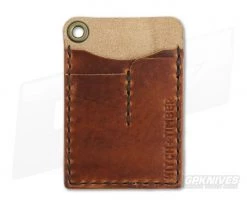 Hitch & Timber Card Caddy English Tan Leather EDC Slip Pouch Wallet & Pen Holder