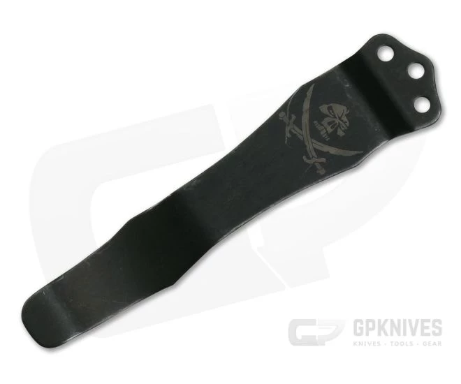 Emerson Knives Pirate Logo Black Pocket Clip 3 Emerson Knives Pirate Logo Black Pocket Clip