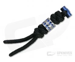 Chris Reeve Large Sebenza/Umnumzaan Lanyard Black with Blue Dot Bead