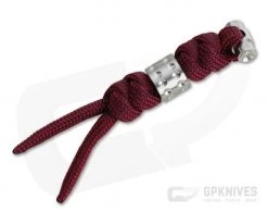 Chris Reeve Large Sebenza/Umnumzaan Lanyard Burgundy with Silver Dot Bead