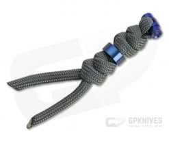 Chris Reeve Large Sebenza/Umnumzaan Lanyard Charcoal with Blue Bead