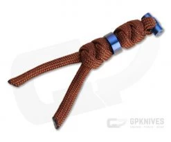 Chris Reeve Large Sebenza/Umnumzaan Lanyard Rust with Blue Bead