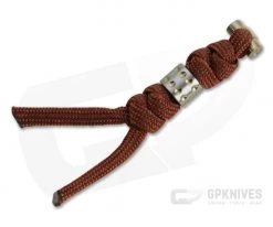 Chris Reeve Large Sebenza/Umnumzaan Lanyard Rust with Gold Dot Bead