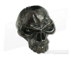 Schmuckatelli Emerson Skull Bead Matte Hematite Plated Pewter