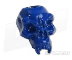 Schmuckatelli Fang Skull Bead Blue Powder Coat Pewter