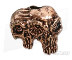 Schmuckatelli Gemini Twins Skull Bead Antique Copper Pewter