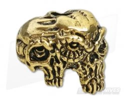 Schmuckatelli Gemini Twins Skull Bead Antique Gold Pewter