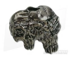 Schmuckatelli Gemini Twins Skull Bead Hematite Plated Pewter
