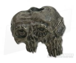 Schmuckatelli Gemini Twins Skull Bead Matte Hematite Pewter