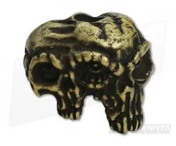 Schmuckatelli Gemini Twins Skull Bead Brass Oxidized Pewter
