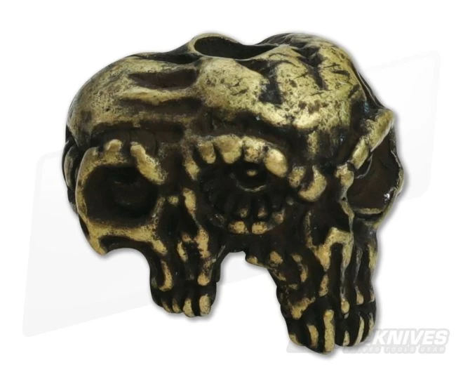 Schmuckatelli Gemini Twins Skull Bead Brass Oxidized Pewter 3 Schmuckatelli Gemini Twins Skull Bead Brass Oxidized Pewter