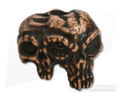 Schmuckatelli Gemini Twins Skull Bead Copper Oxidized Pewter