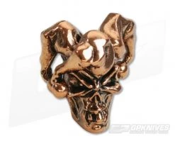Schmuckatelli Jester Skull Bead Antique Copper Plated
