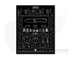 Knafs Guide to Knives Blackout Edition Pocket Knife Poster 18 x 24”